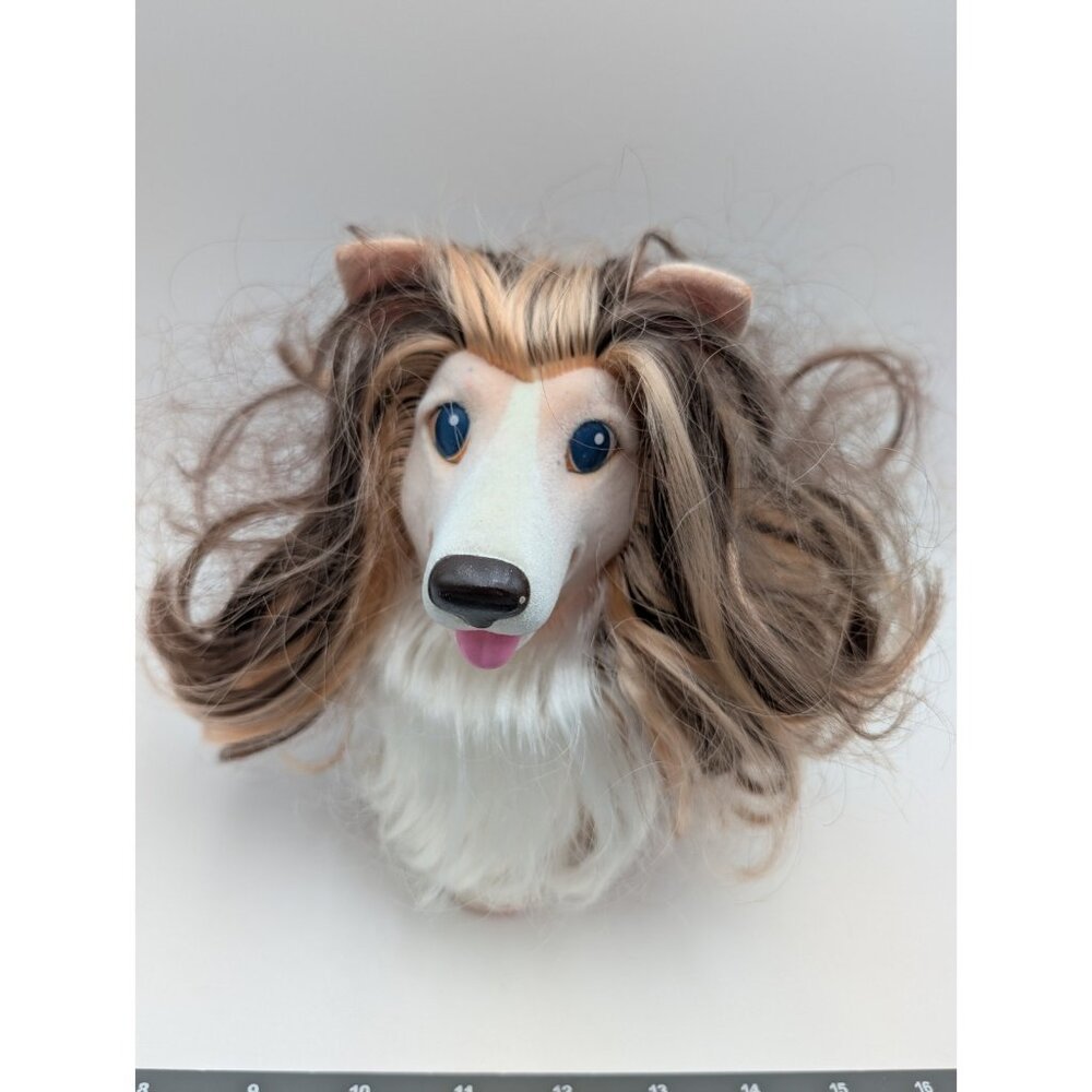 Hasbro Sweetie Pups Dog Figure Collie 1989 Flocked Long‎ Hair